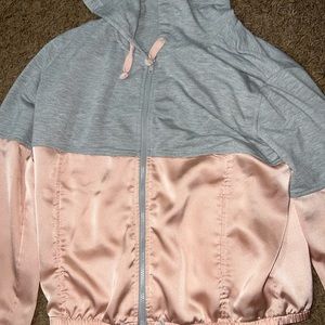 satin jacket zip up
